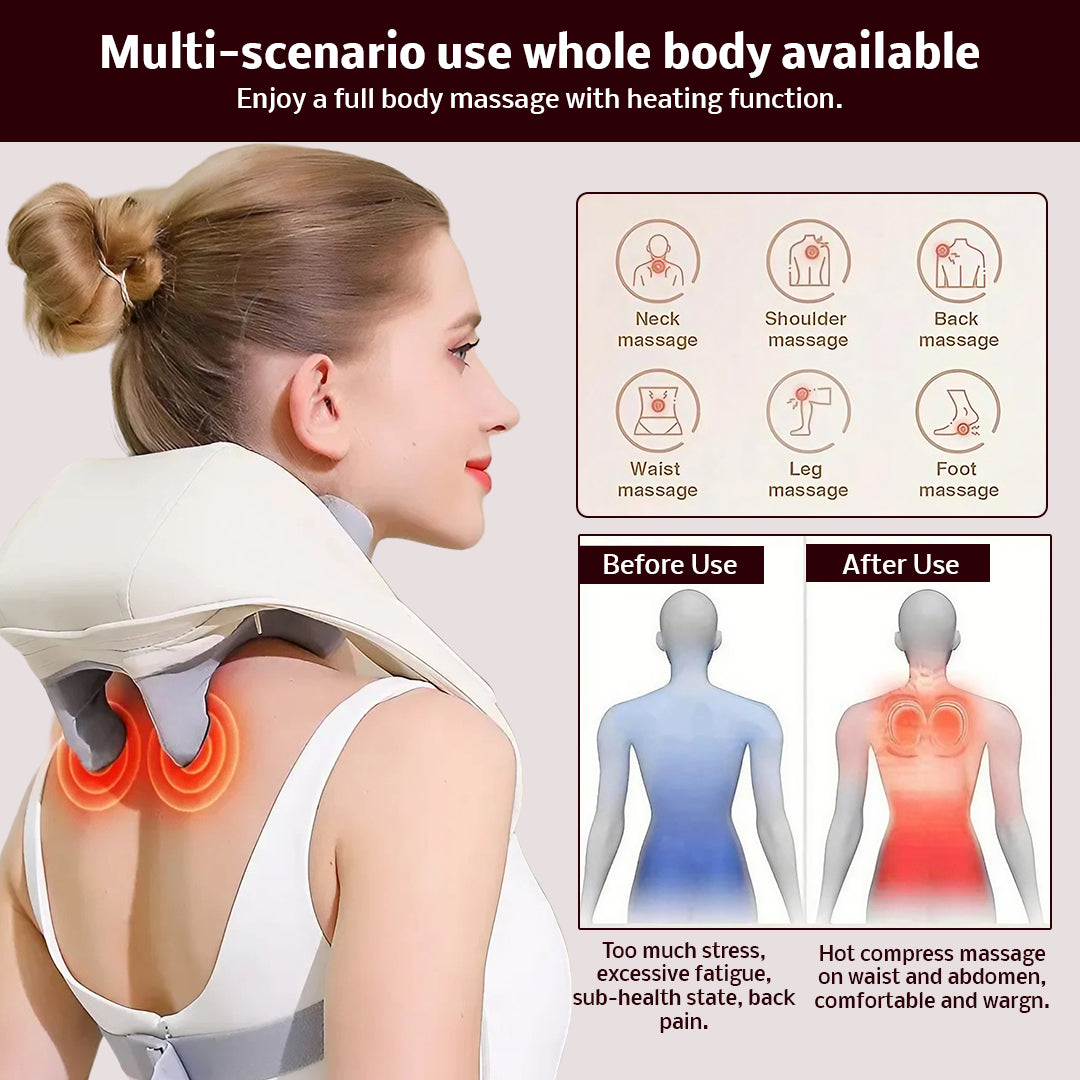 Deep Kneading Multi Functional Massager - White