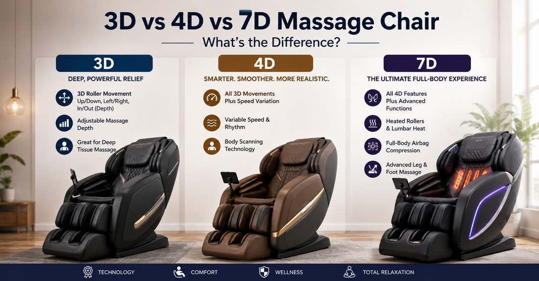 3D vs 4D vs 7D Massage Chair