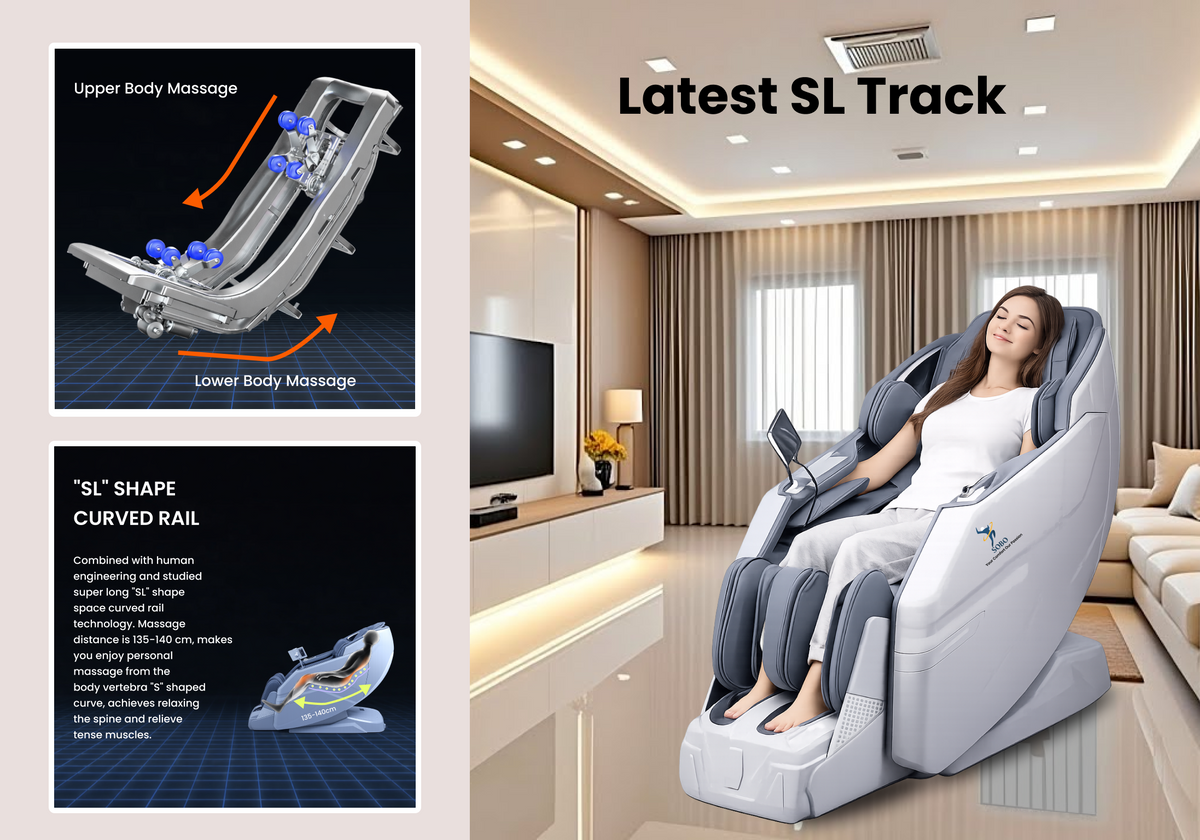 SOBO 7D AI Robotic Massage Chair | Auto Shoulder Detection | Dual Zero Gravity Recline & Full Body Stretch | SL Track with LED Ambient Lighting | 20 Auto Modes, Bluetooth & USB Charging | Full Body Massage Chair