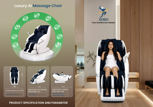 SOBO Luxury AI  Massage Chair | Auto Shoulder Detection | Dual Zero Gravity Recline | Airbag Compression & SL Track | Full Body Massage Chair
