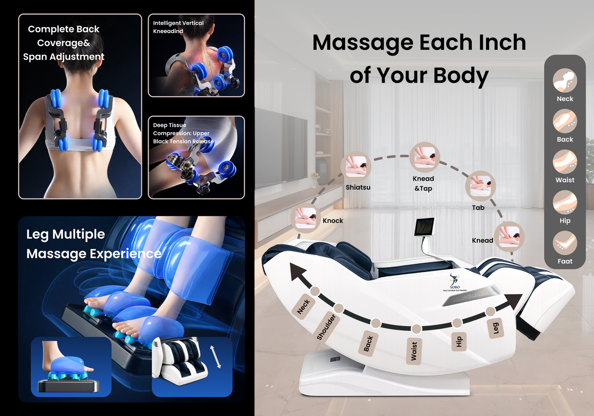 SOBO Luxury AI  Massage Chair | Auto Shoulder Detection | Dual Zero Gravity Recline | Airbag Compression & SL Track | Full Body Massage Chair