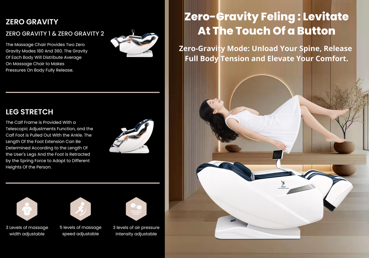 SOBO Luxury AI  Massage Chair | Auto Shoulder Detection | Dual Zero Gravity Recline | Airbag Compression & SL Track | Full Body Massage Chair