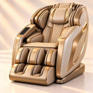 SOBO SB82 Golden Massage Chair | Intelligent 3D Massage Hands & Shoulder Detection | Zero Gravity Recline | Graphene Heating & SL Curved Rail | Bluetooth Speakers with TFT Remote | Full Body Massage Chair