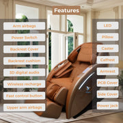 SOBO SB008 Massage Chair | Voice Control & Auto Shoulder Detection | Zero Gravity Recline | Graphene Heating & SL Curved Rail | Wireless Charging with TFT Remote | Full Body Massage Chair
