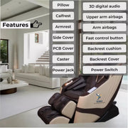SOBO SB82 Massage Chair | Intelligent 3D Massage Hands & Shoulder Detection | Zero Gravity Recline | Graphene Heating & SL Curved Rail | Bluetooth Speakers with TFT Remote | Full Body Massage Chair