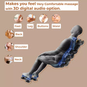 SOBO SB82 Golden Massage Chair | Intelligent 3D Massage Hands & Shoulder Detection | Zero Gravity Recline | Graphene Heating & SL Curved Rail | Bluetooth Speakers with TFT Remote | Full Body Massage Chair