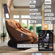 SOBO SB82 Golden Massage Chair | Intelligent 3D Massage Hands & Shoulder Detection | Zero Gravity Recline | Graphene Heating & SL Curved Rail | Bluetooth Speakers with TFT Remote | Full Body Massage Chair