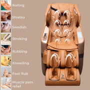 SOBO SB82 Golden Massage Chair | Intelligent 3D Massage Hands & Shoulder Detection | Zero Gravity Recline | Graphene Heating & SL Curved Rail | Bluetooth Speakers with TFT Remote | Full Body Massage Chair